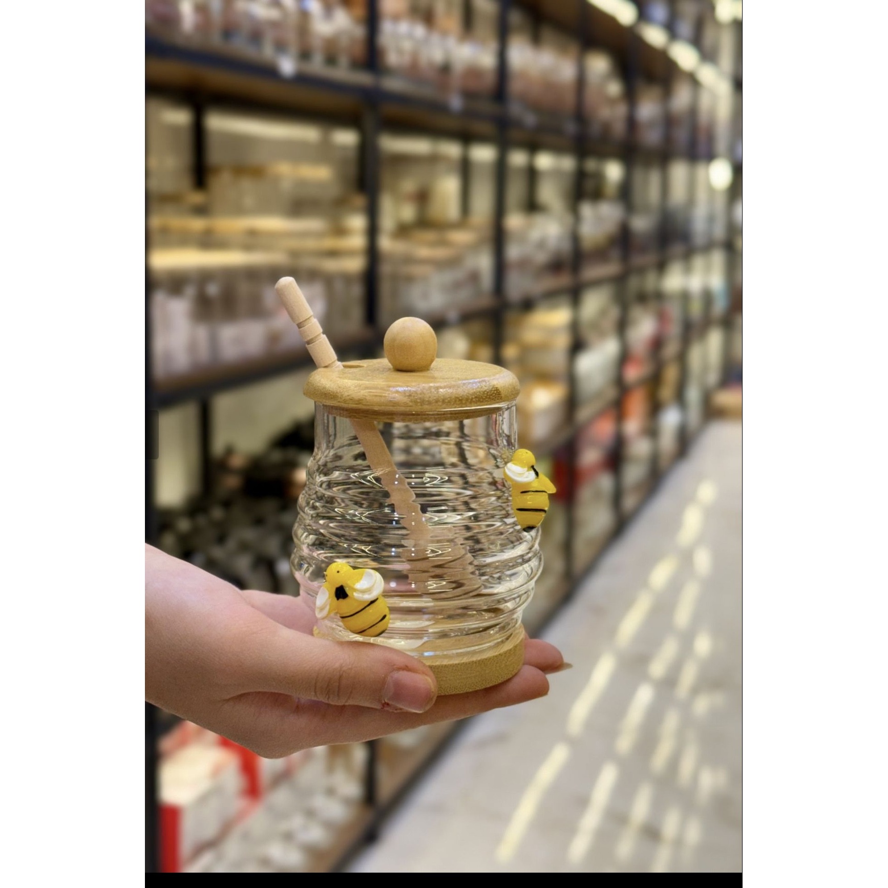 ظرف عسل پیرکس وارداتی مدل قاشق دار