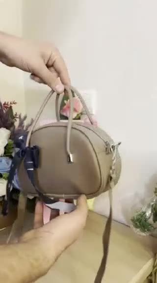 کیف زنانه مدل بند قیطونی رنگ قهوه ای 