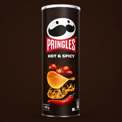 چیپس فلفلی پرینگلز مدل تند و اسپایسی hot & spicy