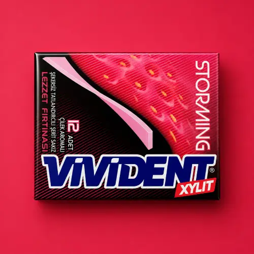 آدامس Vivident استورمینگ توت فرنگی بدون شکر