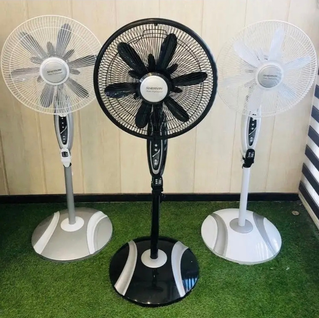 پنکه سه حالته KPG مدل 5200 شرکت شروین / ایستاده / رومیزی / دیواری / 12 پره پرقدرت با ریموت و تایمر