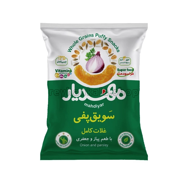 سویق پفی غلات کامل مهدیار پیاز جعفری 50 گرم