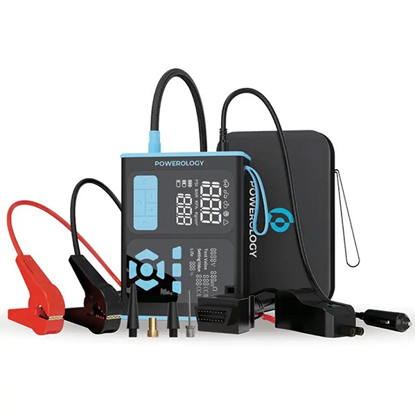 جامپ استارتر و پمپ باد پاورولوژی Powerology Power Bank Jump Starter PPBCHA95BKBU