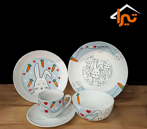 سرویس 5پارچه کودک دیوالی گلدار بانی آبی
