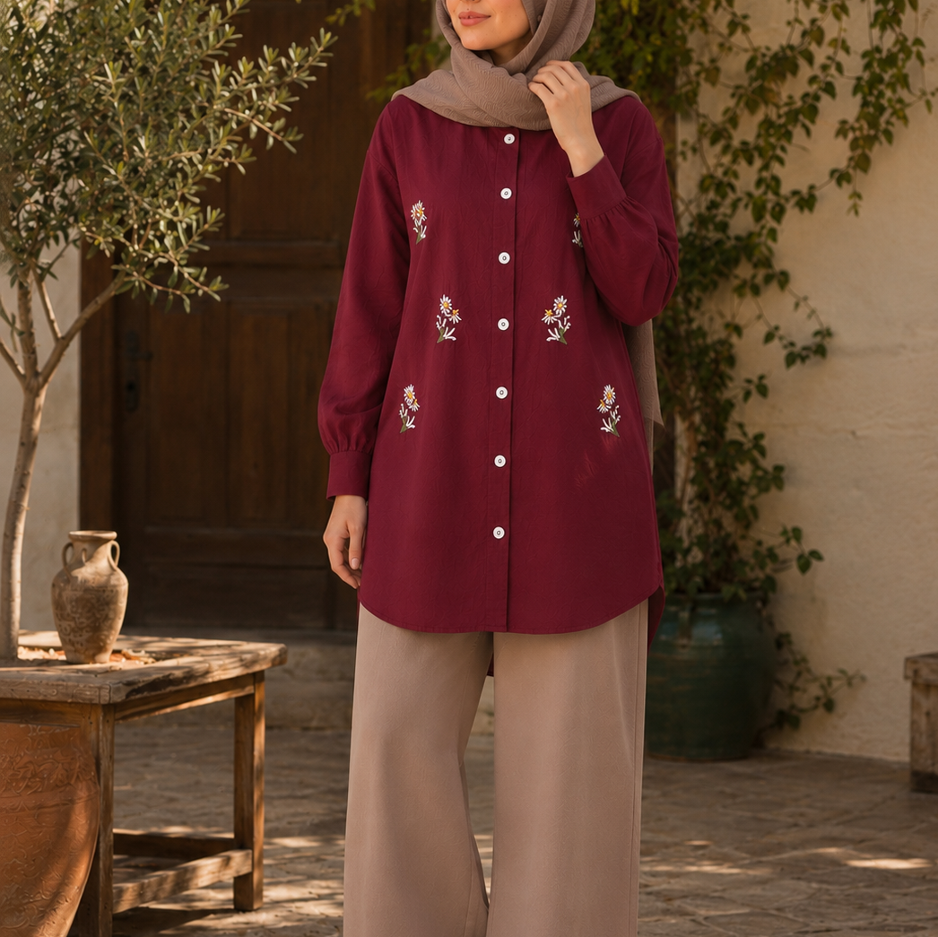 پوشاک زنانه شومیز مانتویی بابونه 2