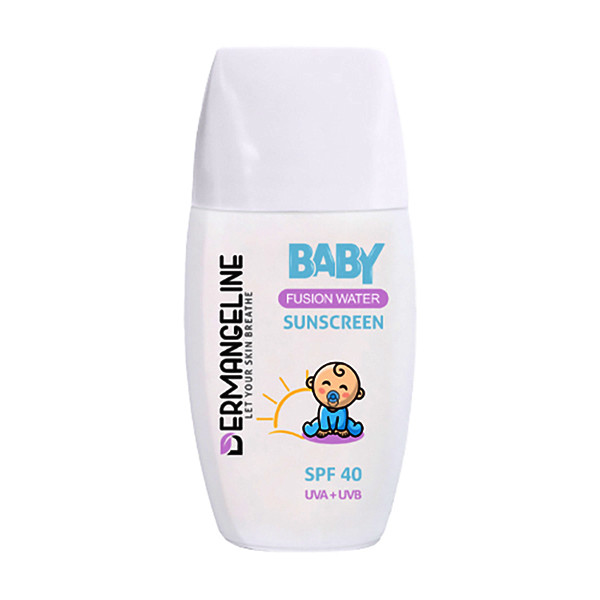 کرم ضد آفتاب کودک درمنجلین مدل SPF40 فیوژن واتر حجم 50 میلی لیتر