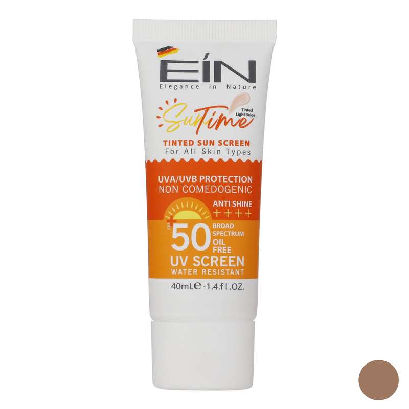 کرم ضد آفتاب رنگی ای آی ان SPF 50 مدل suntime مناسب انواع پوست حجم 40 میلیلیتر