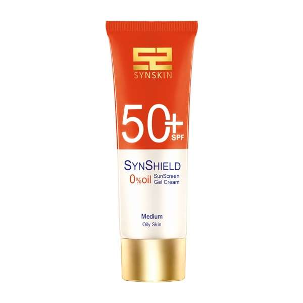 ژل کرم ضد آفتاب بدون رنگ ساین اسکین SPF 50 مدل SynShield مناسب پوستهای چرب حجم 50 میلی لیتر