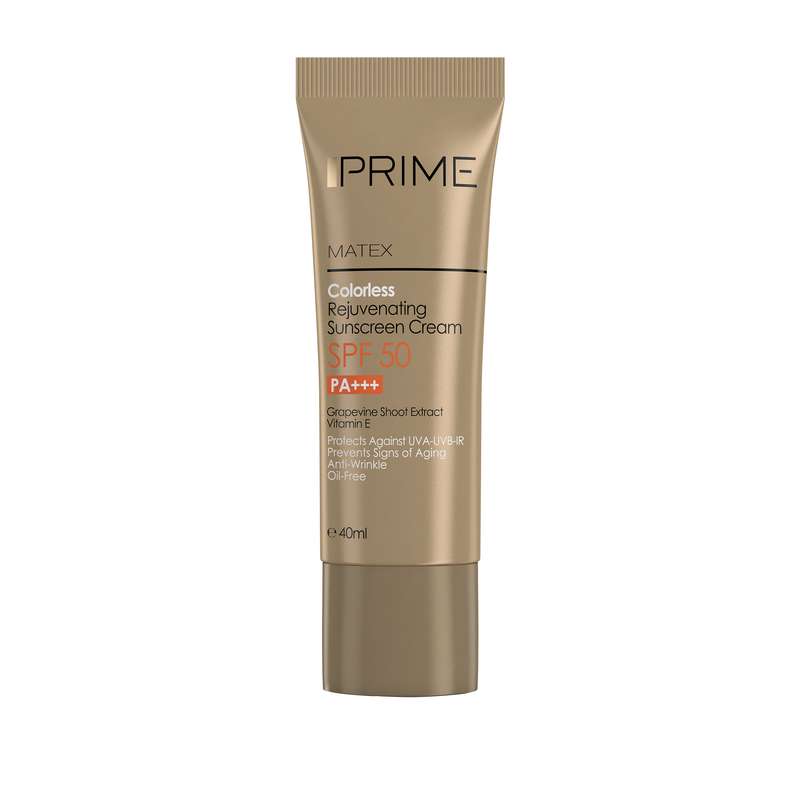 کرم ضدآفتاب بیرنگ پرایم با SPF50، مدل Matex ، حاوی محافظ UVA ،UVB و ضدآب، حاوی ویتامین E ,B5 و روغن جوجوبا، فاقد پارابن