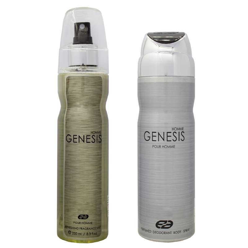 بادی اسپلش مردانه عماد آرا مدل Genesis Homme حجم 250 میلی لیتر به همراه اسپری بدن مردانه عماد آرا مدل Genesis Homme حجم 