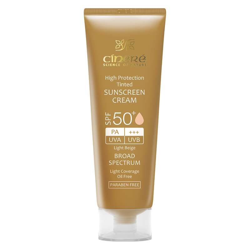 کرم ضد آفتاب SPF50 بژ روشن سینره مناسب انواع پوست حجم 50 میلی لیتر