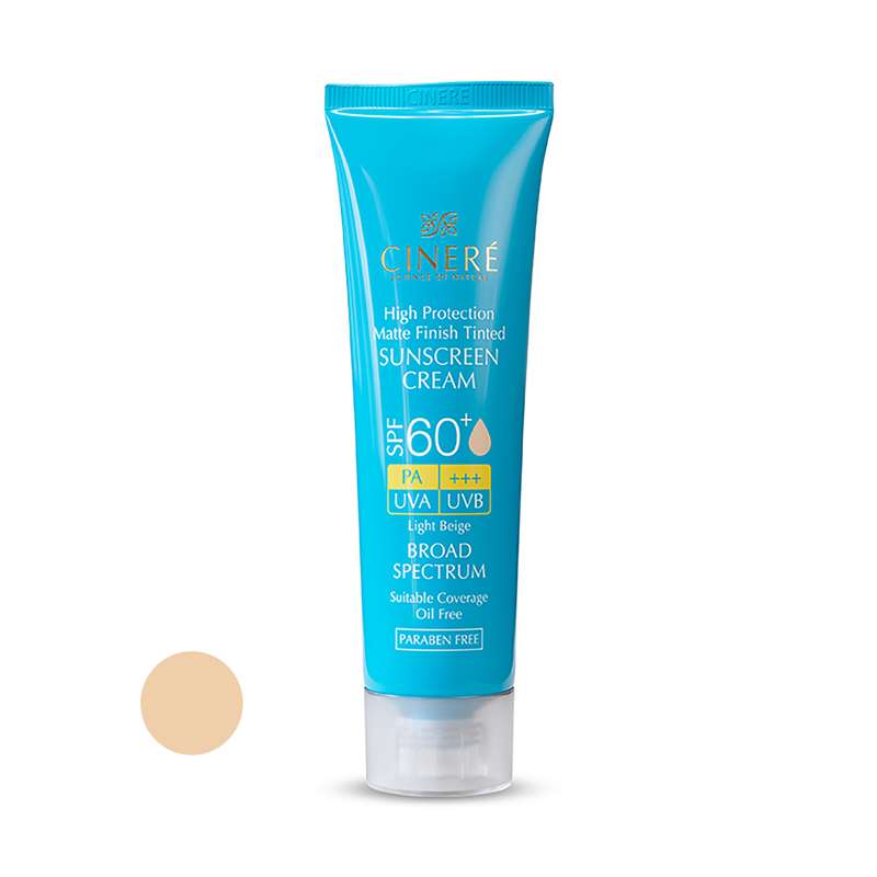 کرم ضد آفتاب رنگی سینره SPF60 مدل 001 مناسب انواع پوست حجم 50 میلی لیتر