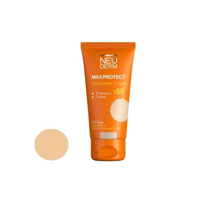 کرم ضد آفتاب رنگی نئودرم Spf 50 مدل MAX PROTECT مناسب پوست های چرب حجم 50 میلی لیتر
