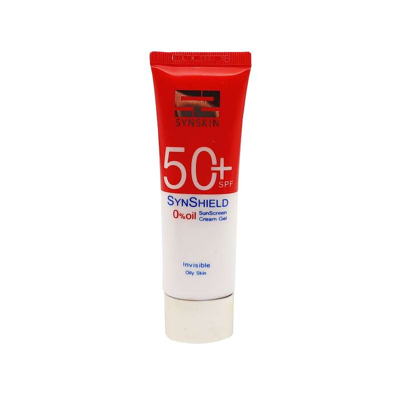 فلوئید ضد آفتاب بدون رنگ ساین اسکین SPF 50 مدل SYN SHIELD مناسب پوستهای چرب حجم 50 میلیلیتر