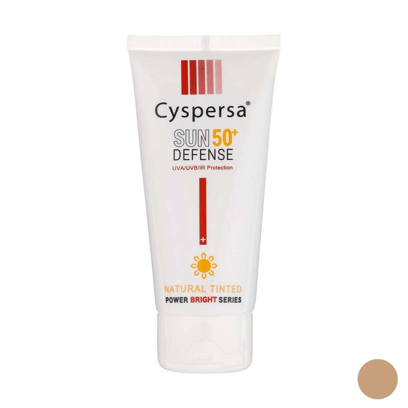 کرم ضد آفتاب رنگی سیسپرسا SPF 50 مدل power bright NT مناسب انواع پوست حجم 50 میلیلیتر