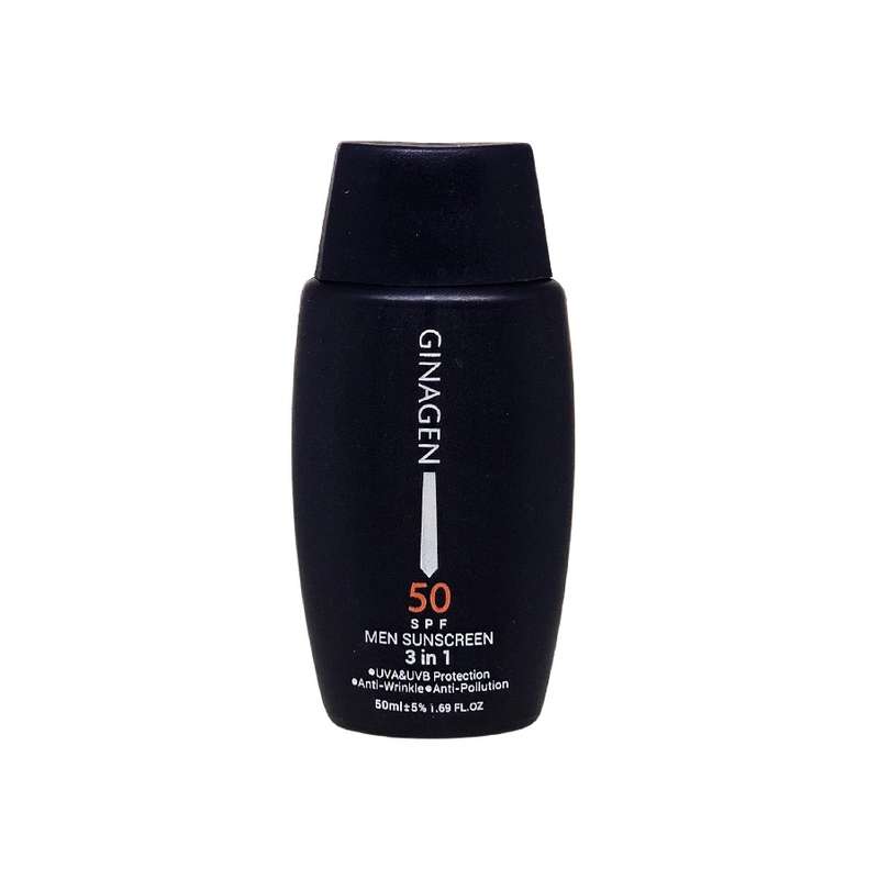 کرم ضد آفتاب بدون رنگ ژیناژن SPF 50 مدل 3in1 مناسب برای انواع پوست حجم 50 میلیلیتر