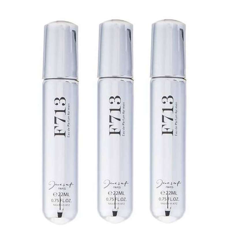عطر جیبی مردانه ژک ساف مدل F713 حجم 22 میلی لیتر مجموعه 3 عددی