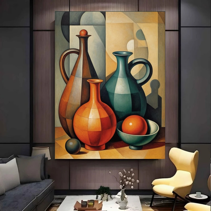 پوستر پارچه ای طرح مخمل نقاشی مینیمال کد BK57876
