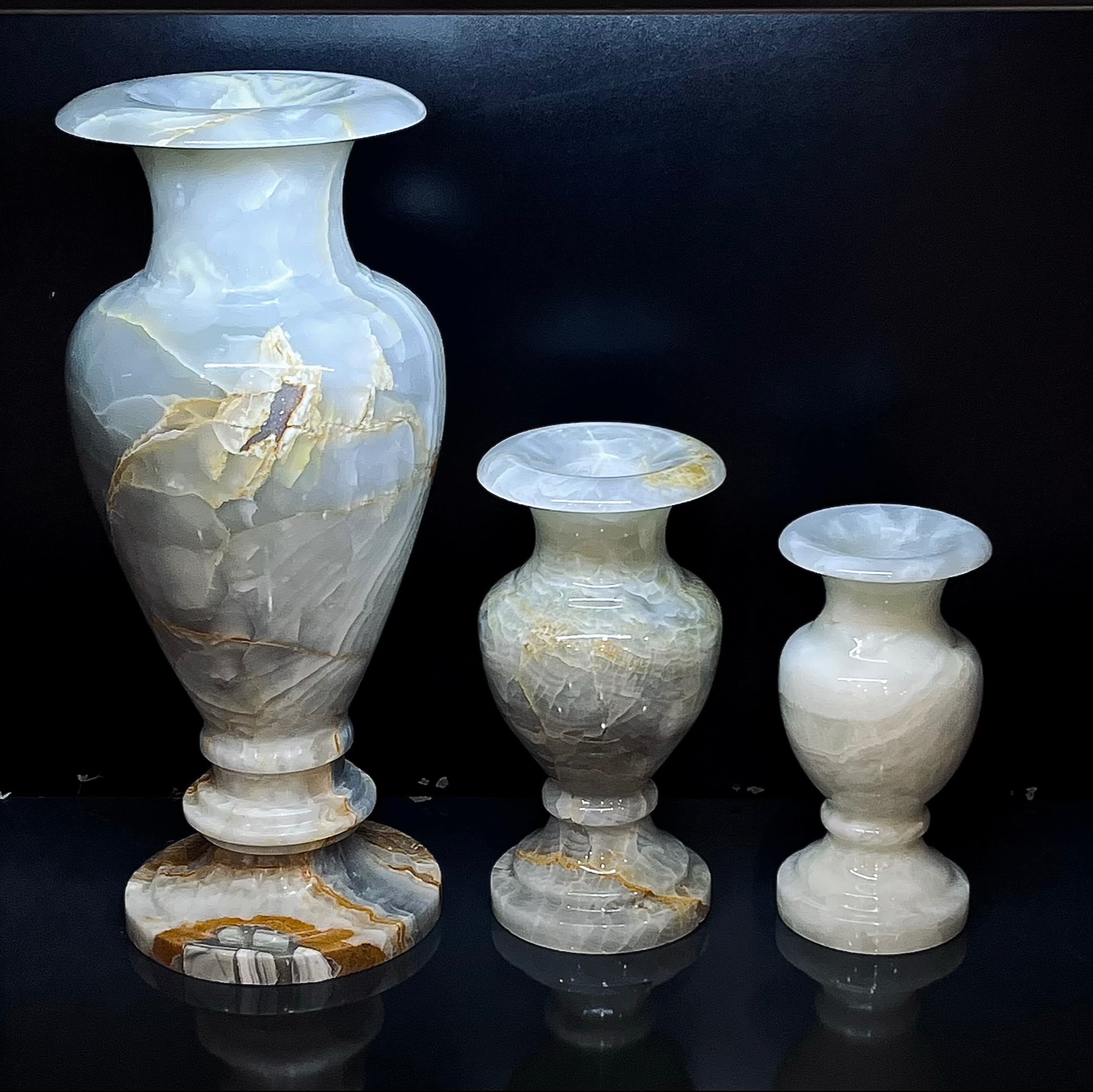 گلدان سنگ طبیعی مرمر(موجود در 3 سایز)