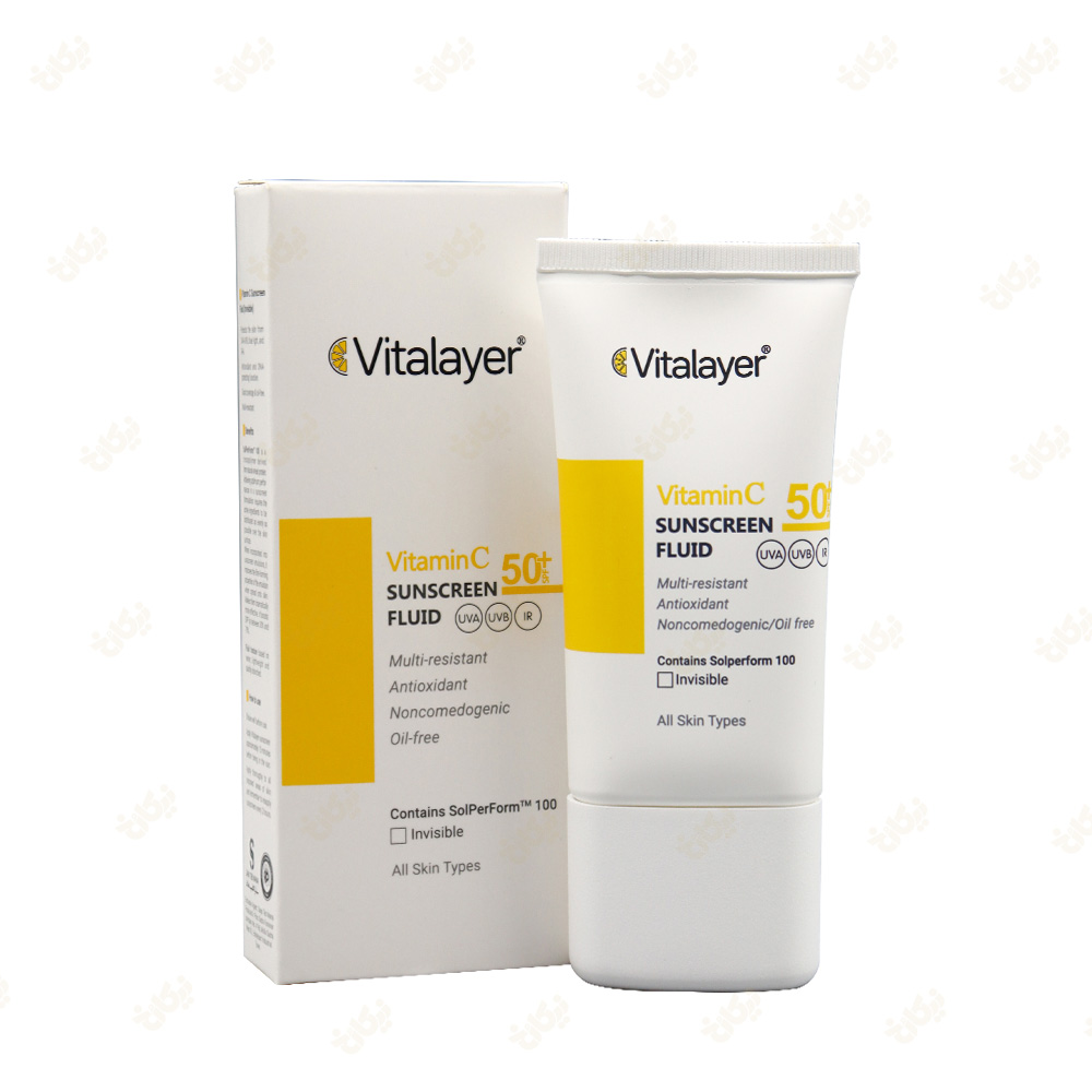 فلوئید ضد آفتاب SPF50 حاوی ویتامین C ویتالیر 50ml (بی رنگ)