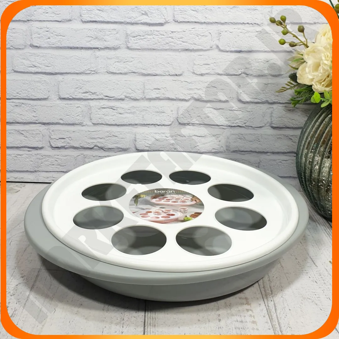 B622 سینی پذیرای گرد 9 حفره مشکی باران