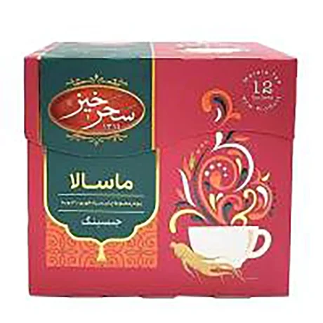 دمنوش پودر مخلوط چای سیاه و ماسالا جنسینگ معطر و انرژیزا افزایش متابولیسم و تقویت ایمنی دارالشفاء