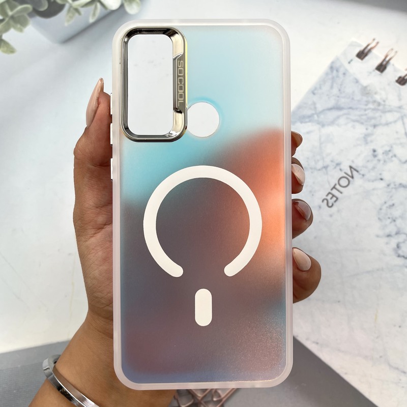 قاب گوشی Redmi Note 8 / Redmi Note 8 2021 شیائومی Nova Shield سوکول اورجینال طرح مگ سیف Magsafe لنز برجسته هولوگرامی کد 