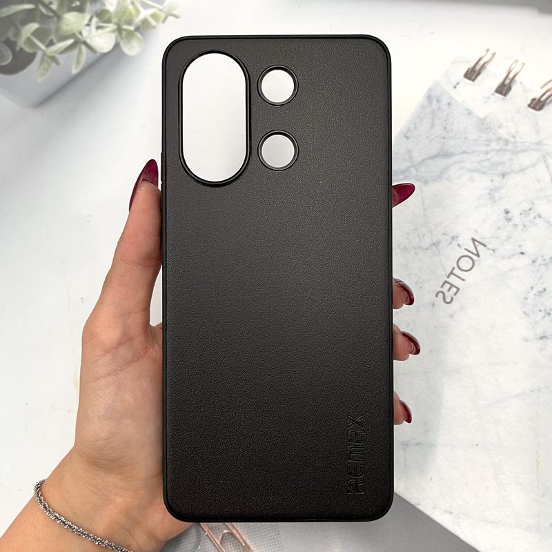 قاب گوشی Redmi Note 13 4G شیائومی چرم New Case لنز برجسته کلاسیک REMAX مشکی کد 535372