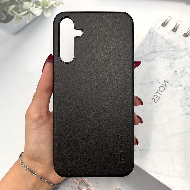 قاب گوشی Galaxy A15 سامسونگ چرم New Case لنز برجسته کلاسیک REMAX مشکی کد 217262