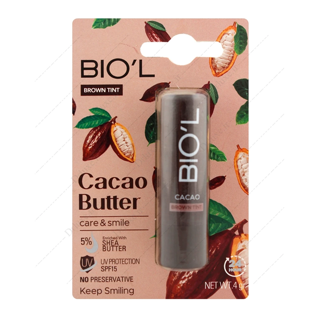 بالم نرم کننده لب بیول با رنگ و طعم کاکائو 4 گرم biol cocoa lip balm 4g