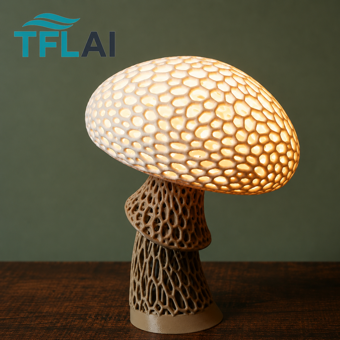 چراغ خواب رومیزی قارچی با چاپ سه بعدی