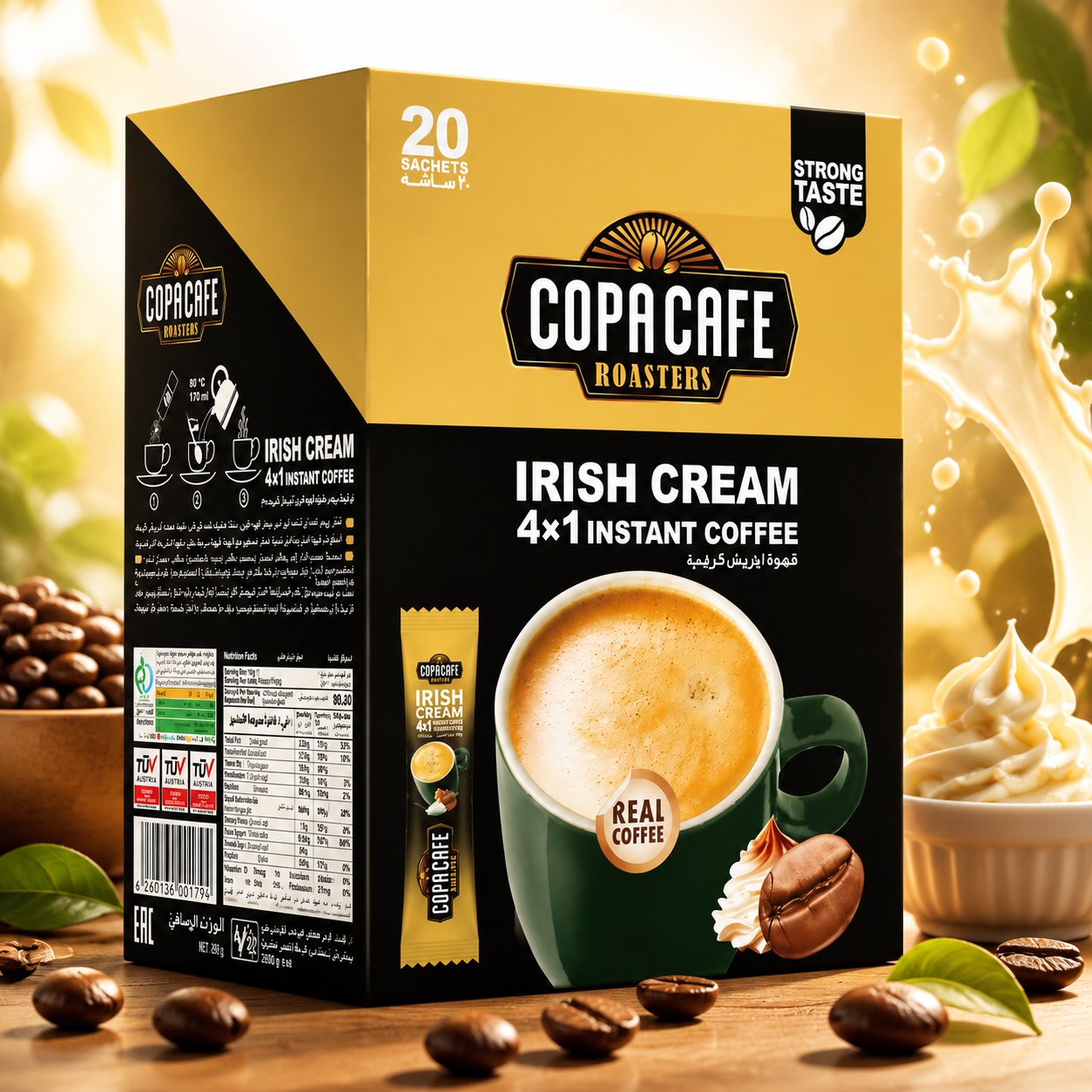 قهوه آیریش کریم کوپا - 18 گرم بسته 20 عددی