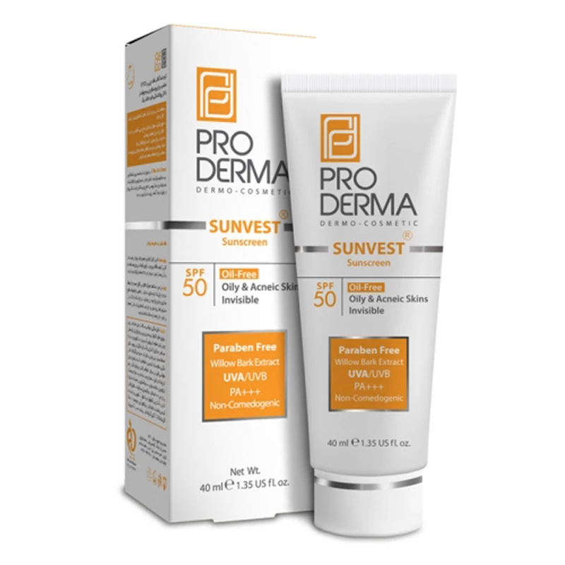 کرم ضد آفتاب فاقد چربی فاقد رنگ SPF50 مناسب پوست چرب و جوشدار حجم 40 میل پرودرما - PORODERMA