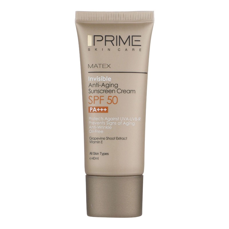 کرم ضد آفتاب و ضد چروک بی رنگ پرایم مدل Matex Colorless SPF50 مناسب انواع پوست حجم 40 میلی لیتر
