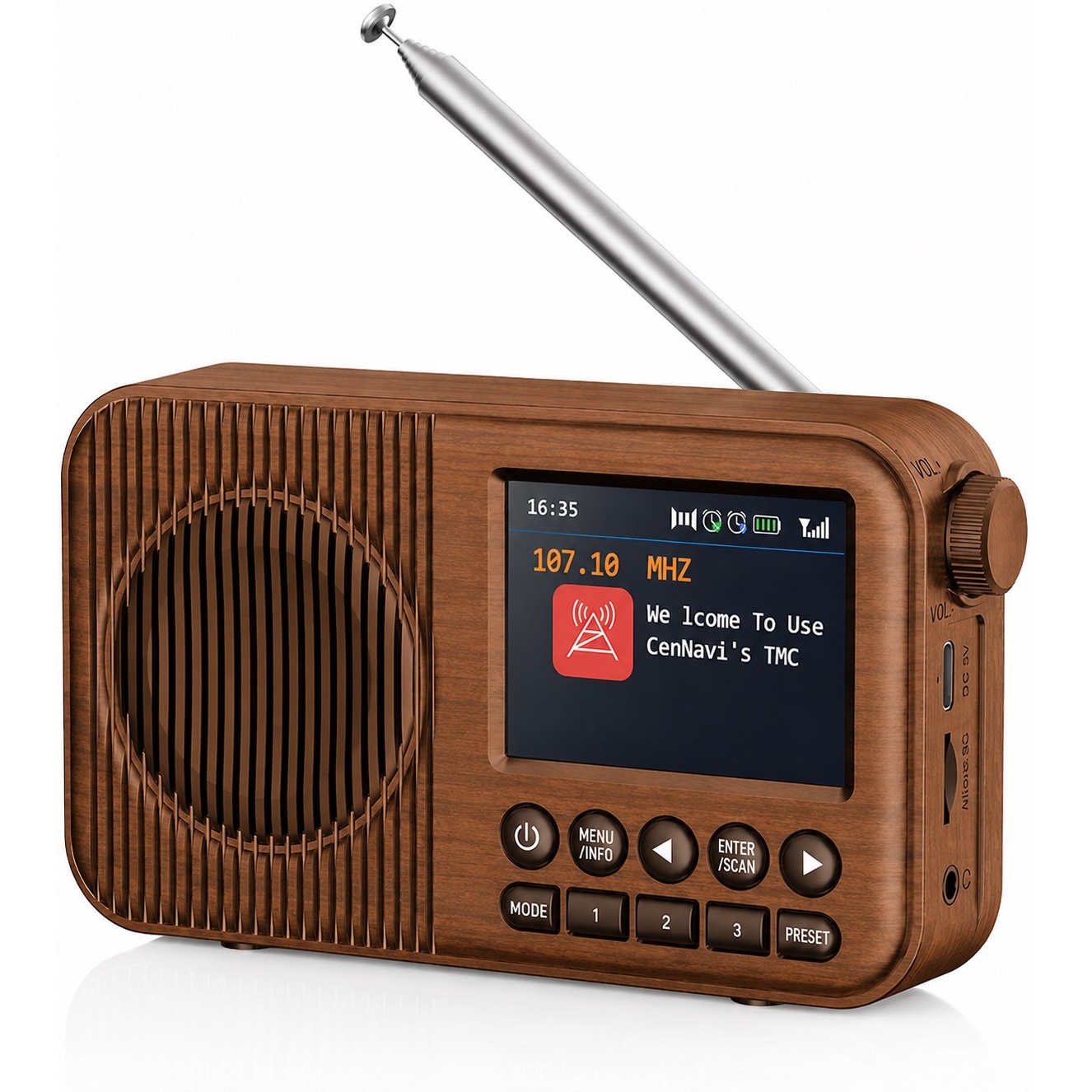 رادیو قابل حمل DR112T رادیو دیجیتال FM AM SW با بلوتوث، پخش MP3 و باتری شارژی