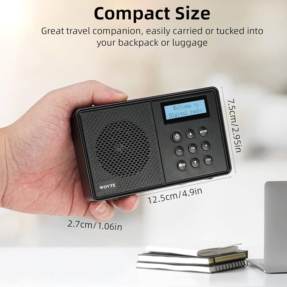 رادیو قابل حمل بلوتوثی WOVTE شارژی با پشتیبانی از USB