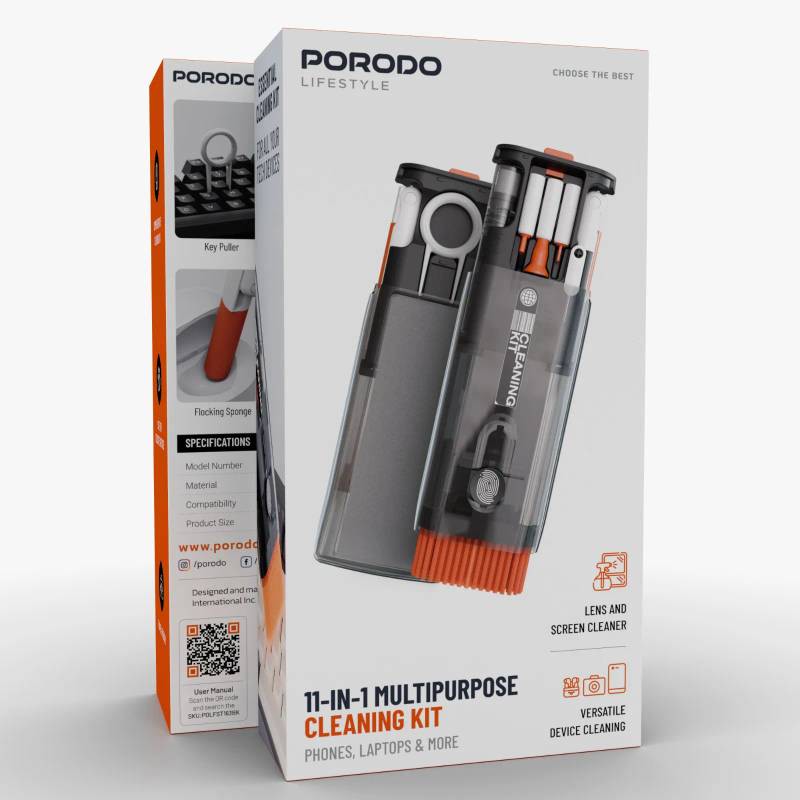 کیت تمیزکننده 11 کاره Porodo راهکار کامل نظافت گجت ها و تجهیزات دیجیتال