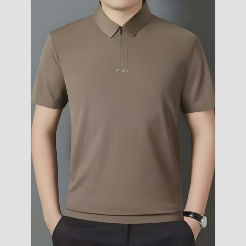 تیشرت مردانه خارجی نیم زیپ برند PRADA 19
