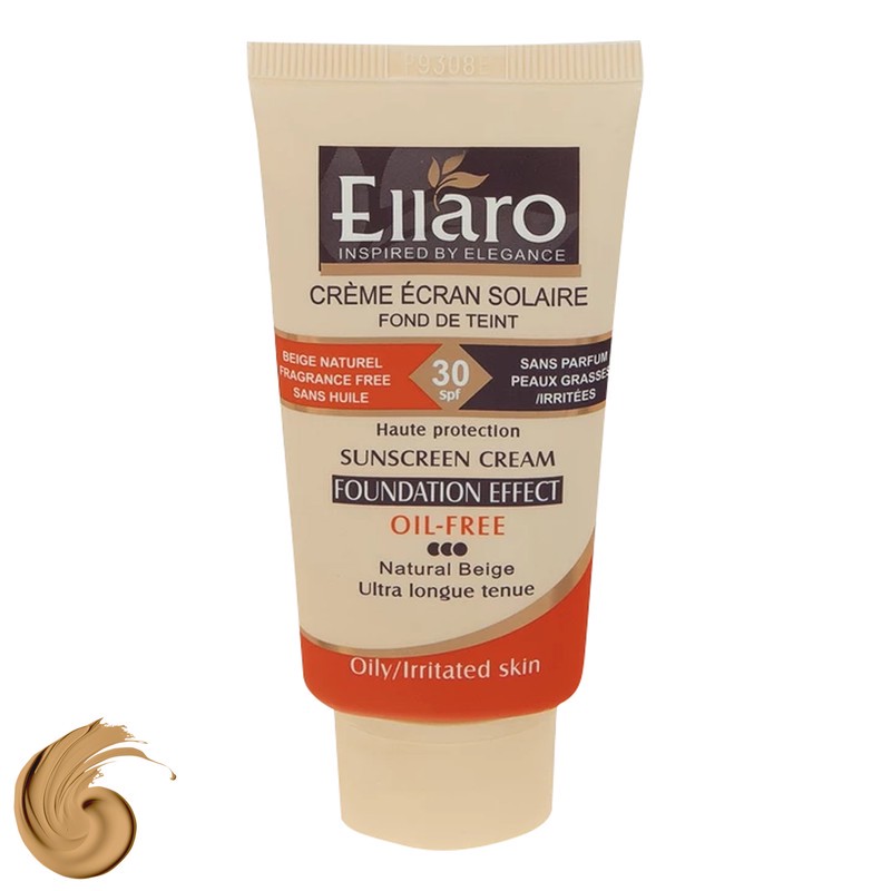کرم ضد آفتاب رنگی الارو SPF30 سری Foundation Effect مدل Natural Beige محافظ UVB، مناسب پوست های چرب و حساس تحت لیسانس...