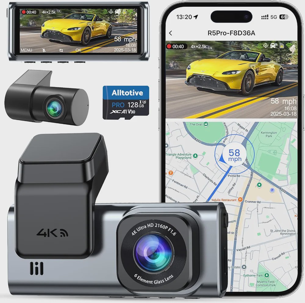 داشکم(دوربین ثبت وقایع خودروکیفیت 4K(مدلR5pro)