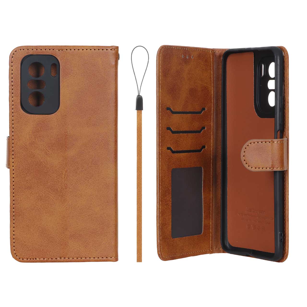 کیف موبایل چرمی جاکارتی مگنتی محافظ لنزدار داخل خز درجه یک شیائومی مدل Xiaomi Poco F3 Redmi Mi 11i Redmi K40