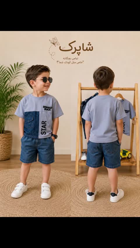 تیشرت شلوارک پسرانه نیم لی