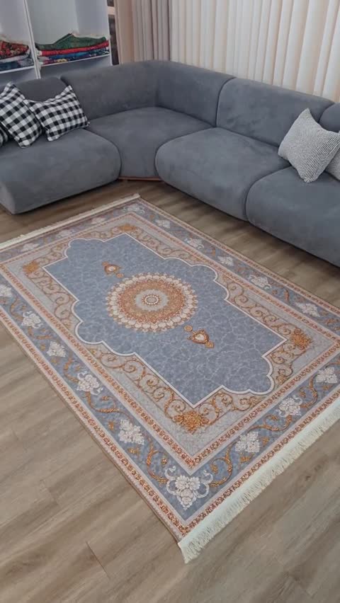 فرشینه مخمل ترک ضد لغزش بدون پرز مدل u669 (قابل سفارش در ابعاد دلخواه)