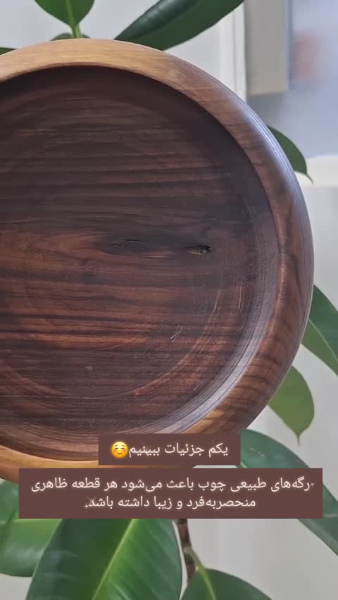 ظرف سرو پایه طلایی چوب گردو دستساز
