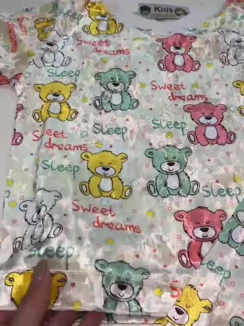 ست بلوز و شلوار مخمل کش درجه یک خرسی اسپرت دخترانه و پسرانه 