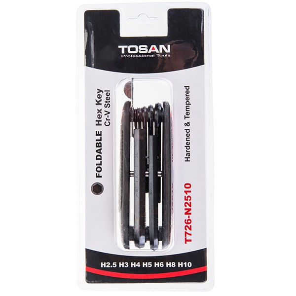 مجموعه 7 عددی آچار آلن تاشو توسن مدل T726-N2510