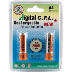 خرید باتری قلمی شارژی سی اف ال مدل 2500mAh بسته 2 عددی از فروشگاه شبکه برق امنیت
