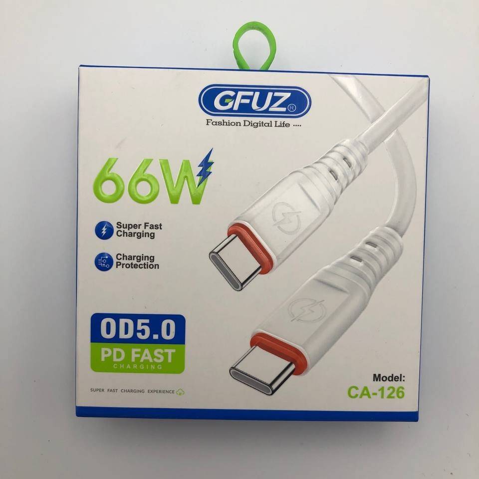 خرید کابل 66 وات سلیکونی GFUZ مدل CA126 دوسر تایپ C از فروشگاه شبکه برق امنیت