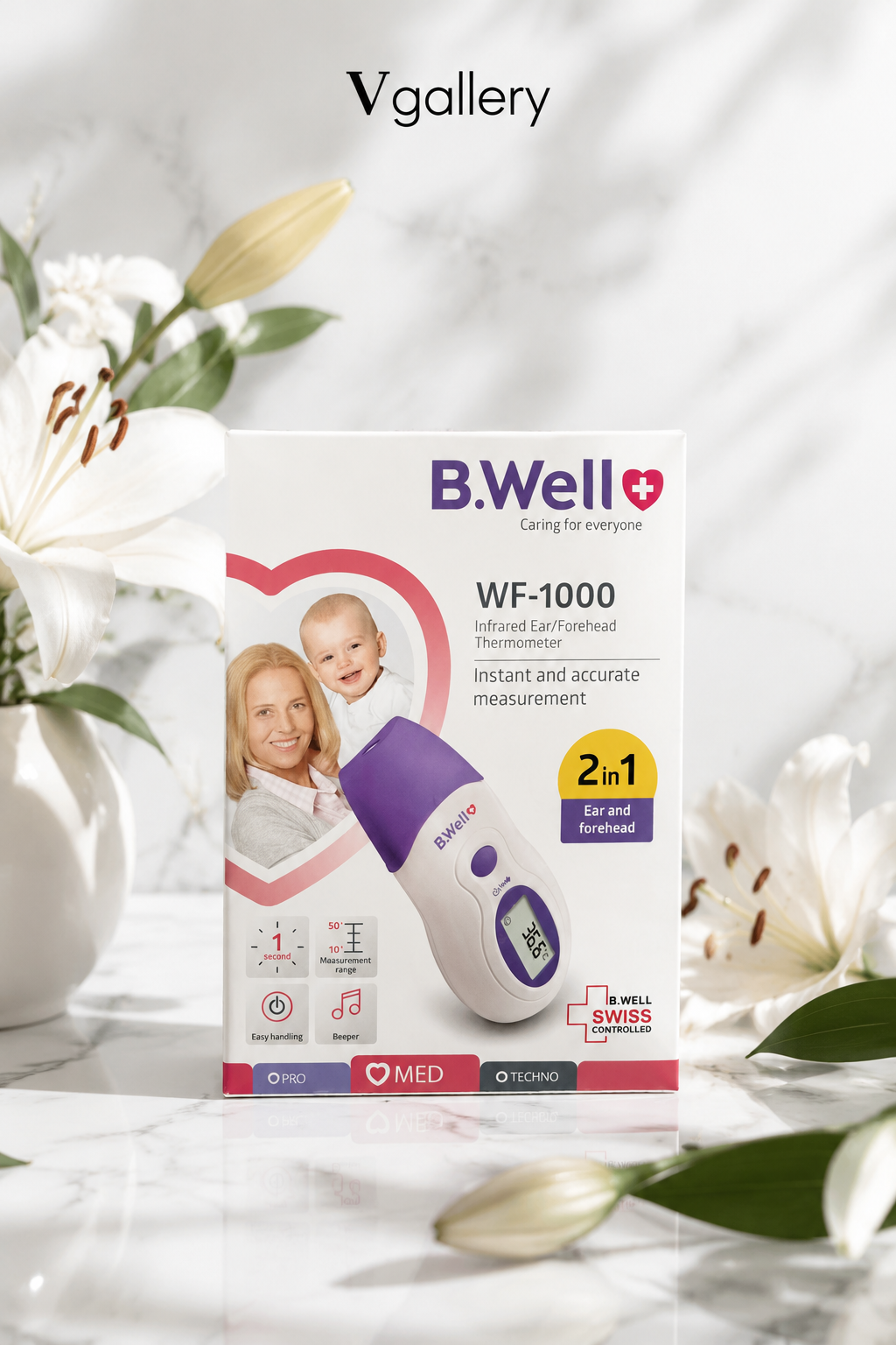 ترمومتر دیجیتالی دوکاره گوش و پیشانی بیول مدل wf-1000