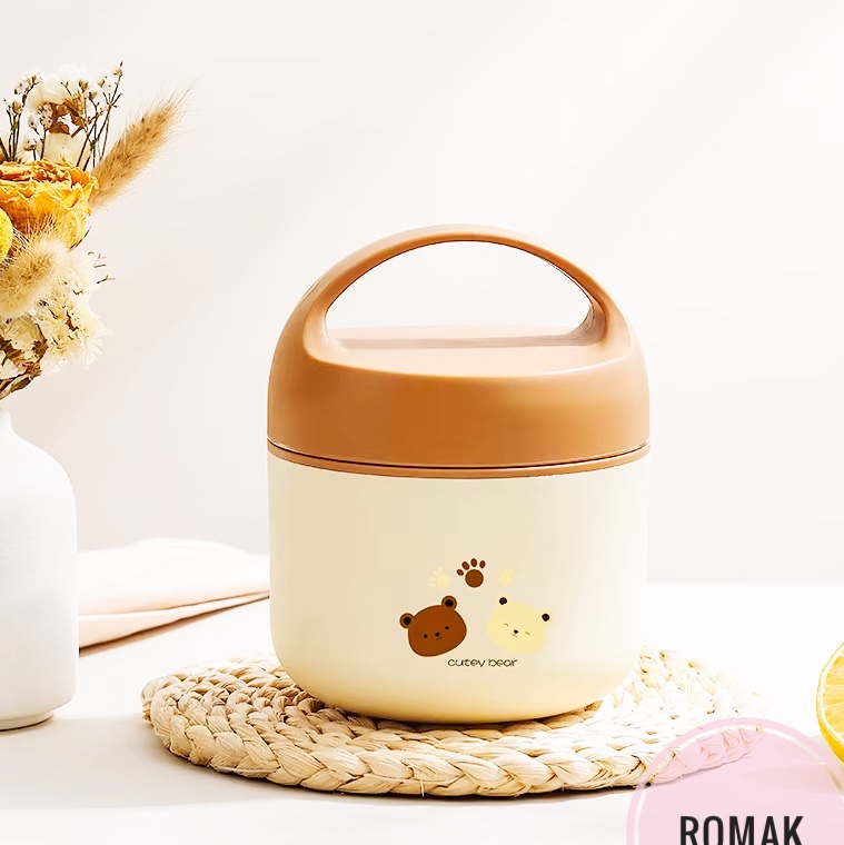 ظرف غذای تدی (فلاسک.غذای تدی)دسته دار 